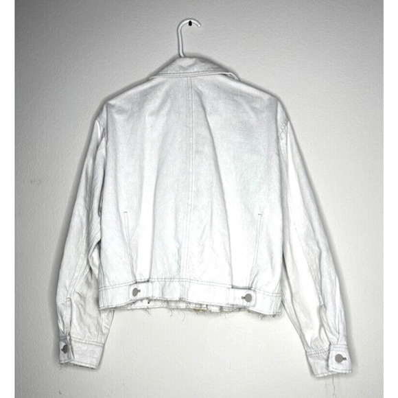 $395 VINCE Linen Italy Cropped Button-front Utility Jacket In Chalk Petite XS - Picture 3 of 16